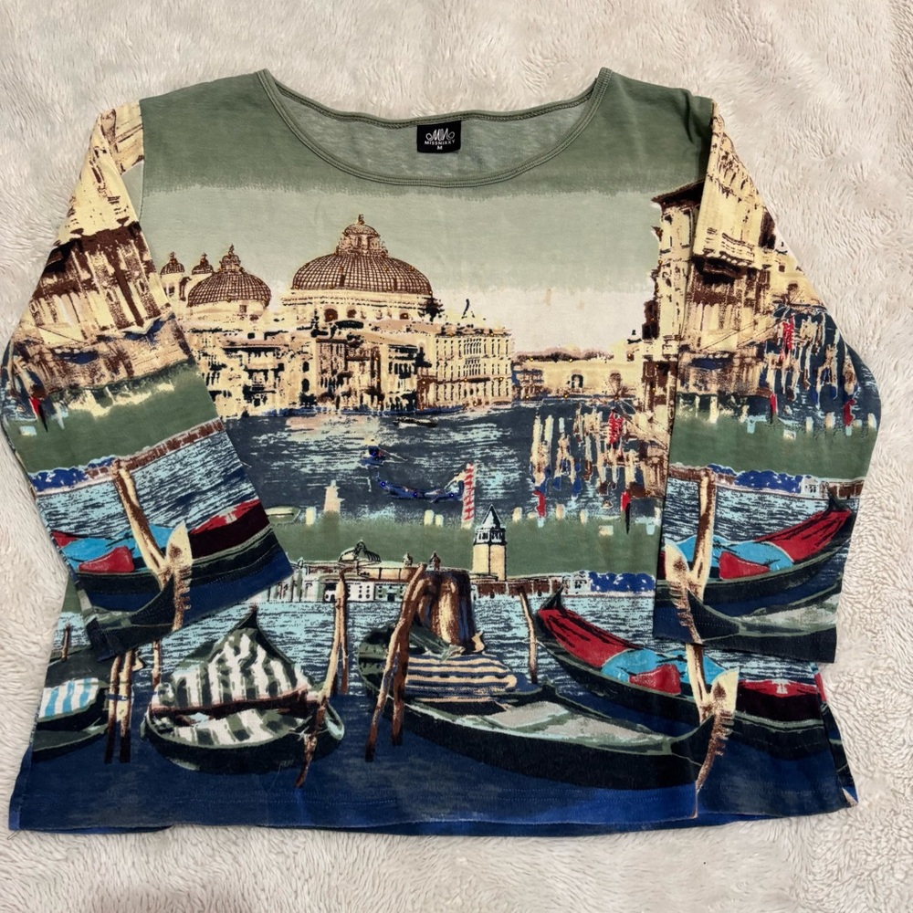 Y2k euro graphic scenic AOP